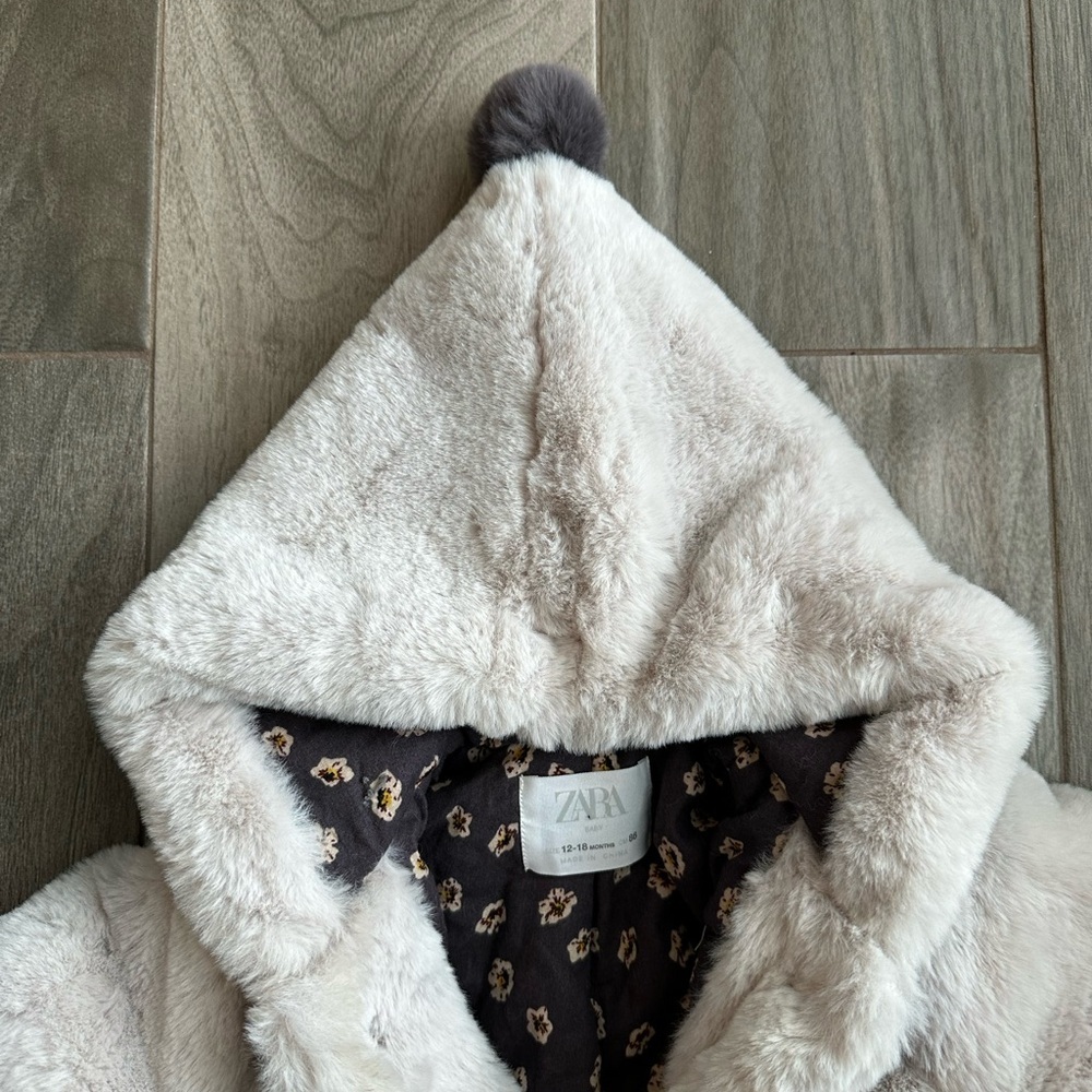 ZARA Kids Furry Coat Size 12-18 Months - Picture 10 of 14